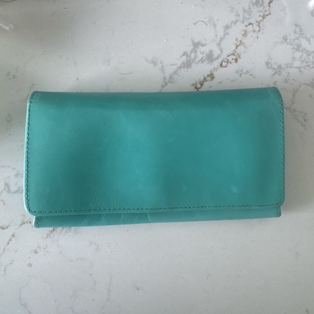 Hobo leather wallet teal